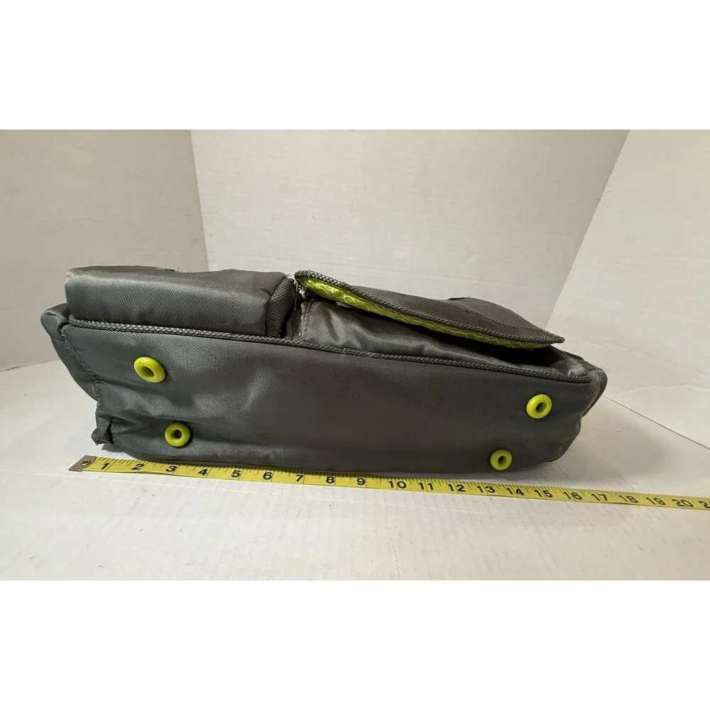 Fisher-Price Fast Finder Deluxe Messenger Diaper Bag Grey Green Baby Organizer